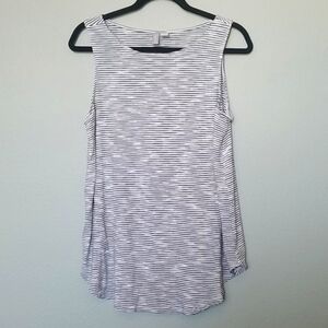 Kenar 1X black and white stripe stretch tank